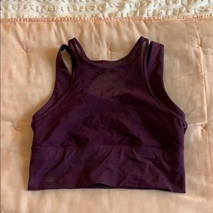 Purple sports bra / crop top